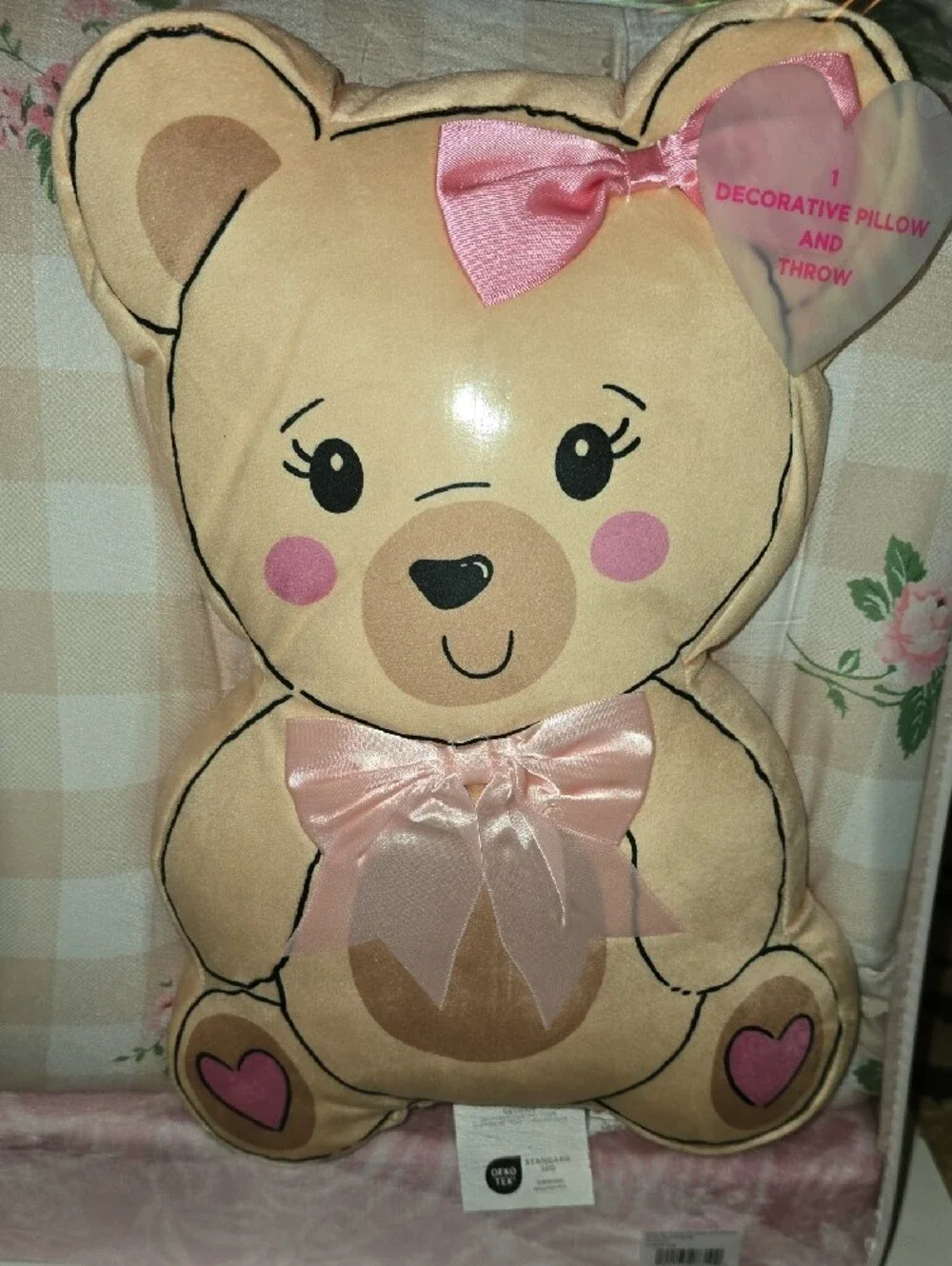 Betsey Johnson 5 Piece Comforter Set with Bear Pillow